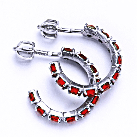 Náušnice stříbrné s krystaly Swarovski Light Siam, šperky, NŠ 1340