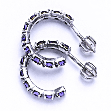 Náušnice stříbrné s krystaly Swarovski Tanzanit , šperk, NŠ 1340