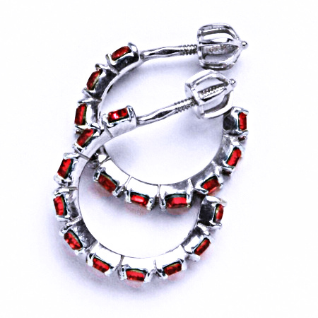 Náušnice stříbrné s krystaly Swarovski Indian Pink, šperk, NŠ 1340