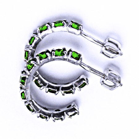 Náušnice stříbrné s krystaly Swarovski Fern Green,šperky, NŠ 1340