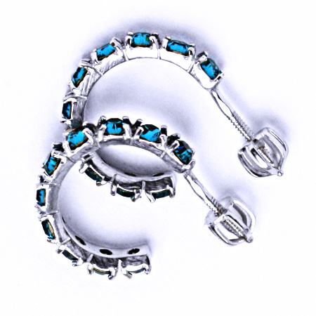 Náušnice stříbrné s krystaly Swarovski Blue Zirkon, šperk, NŠ 1340