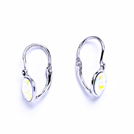 Stříbrné dětské náušnice s krystalem Swarovski AB crystal NK 1336