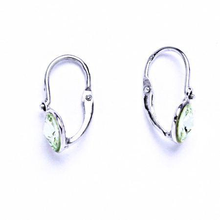 Stříbrné dětské náušnice s krystalem Swarovski Chryzolit NK 1336