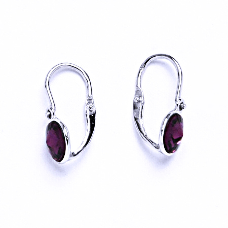 Stříbrné dětské náušnice s krystalem Swarovski Ametyst NK 1336