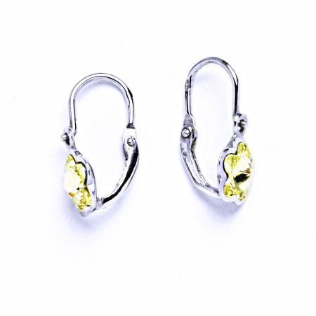 Stříbrné dětské náušnice s krystalem Swarovski (barva Jonquil), NK 1297 