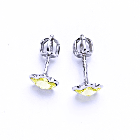 Stříbrné náušnice na šroubek s krystaly Swarovski Jonquil,NŠ 1297 