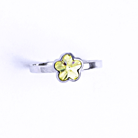 Stříbrný prsten s krystalem Swarovski Jonquil 6 mm,T 1297 