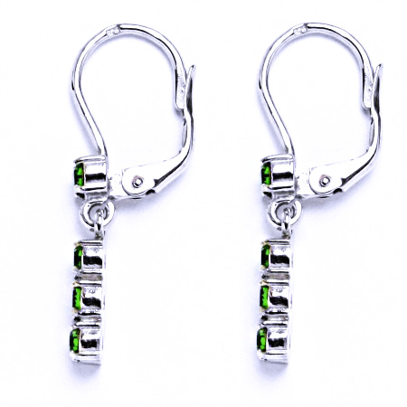 Stříbrné náušnice se Swarovski krystalem fern green NK 1323V