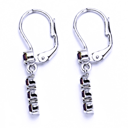 Stříbrné náušnice se Swarovski krystalem cyclamen opal NK 1323V