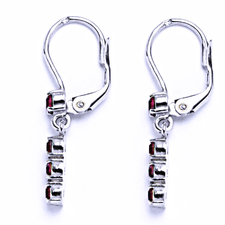 Stříbrné náušnice se Swarovski krystalem fuchsie NK 1323V