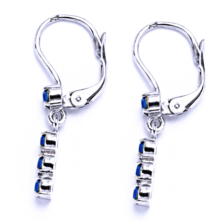 Stříbrné náušnice se Swarovski krystalem caribbean blue opal NK 1323V