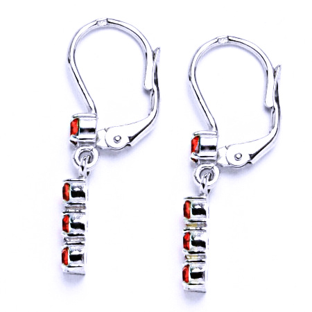 Stříbrné náušnice se Swarovski krystalem padparadscha NK 1323V