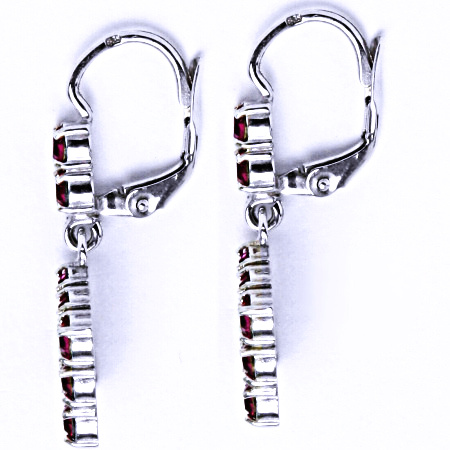 Náušnice stříbrné s krystalem Swarovski fuchsie, šperk, NK 1341/1346