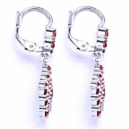 Náušnice stříbrné s krystalem Swarovski rose, šperk, NK 1341/1346