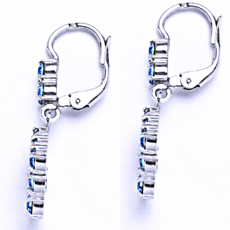 Náušnice stříbrné s krystalem Swarovski akvamarín,šperk, NK 1341/1346
