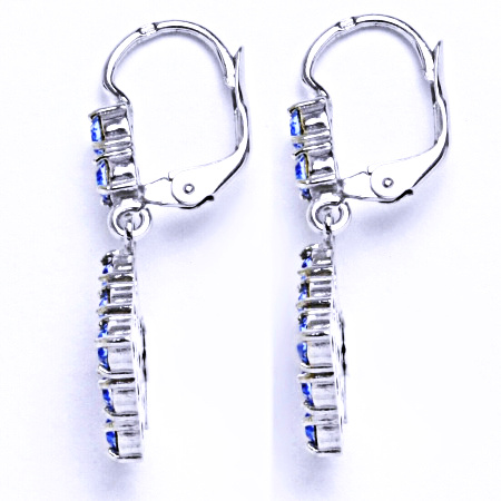 Náušnice stříbrné s krystalem Swarovski light safír, šperk, NK 1341/1346