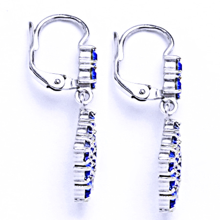 Náušnice stříbrné s krystalem Swarovski safír, šperk, NK 1341/1346