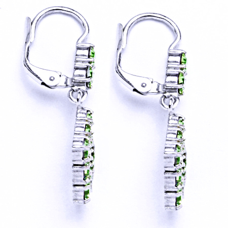 Náušnice stříbrné s krystalem Swarovski peridot, šperk, NK 1341/1346