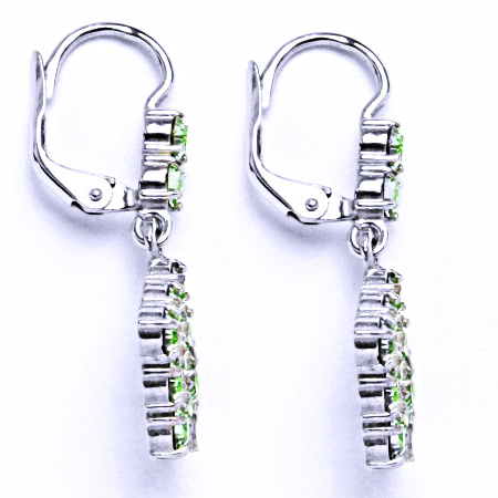 Náušnice stříbrné s krystalem Swarovski chryzolit, šperk, NK 1341/1346