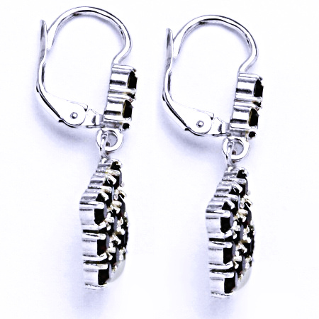 Náušnice stříbrné s krystalem Swarovski granát, šperk, NK 1341/1346