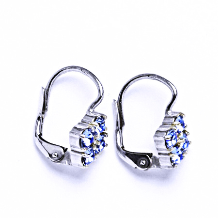 Náušnice stříbrné s krystaly Swarovski Light Saphire, šperky, NK 1324