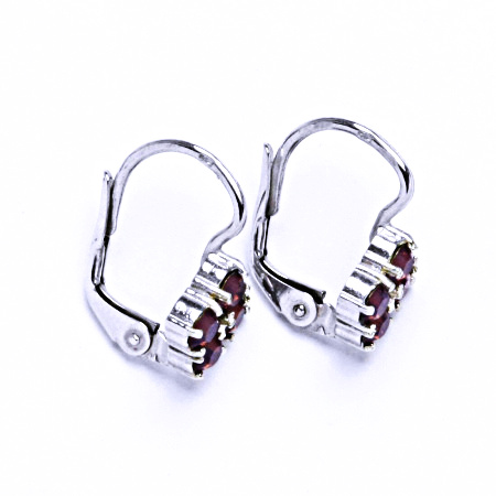 Náušnice stříbrné s krystaly Swarovski Cyclamen Opal, šperky, NK 1324
