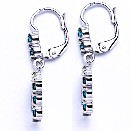 Náušnice stříbrné s krystalem Swarovski blue zirkon, šperk, NK 1341/1346