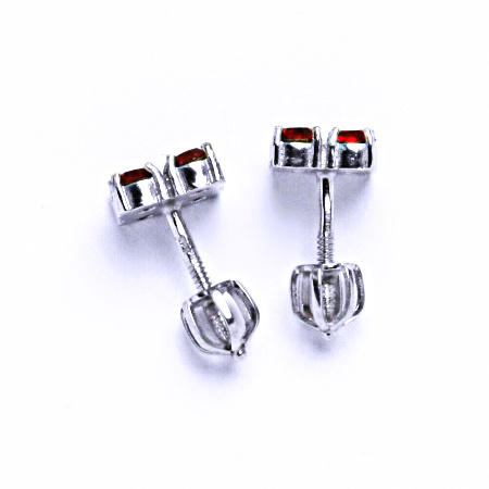 Náušnice stříbrné s krystaly Swarovski Light Siam, NŠ 1324 