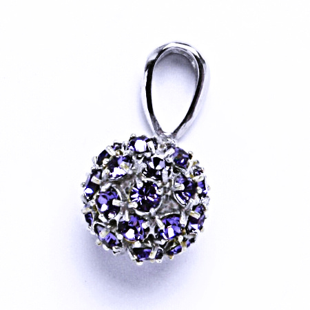 Stříbrný přívěšek koule se Swarovski krystalem přívěsek tanzanit P 1344