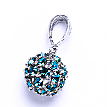 Stříbrný přívěšek koule se Swarovski krystalem přívěsek blue zirkon P 1344
