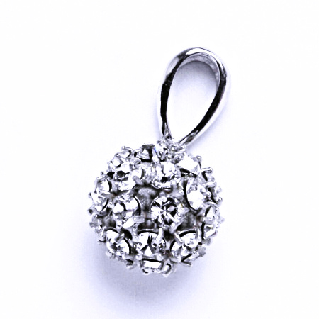 Stříbrný přívěšek koule se Swarovski krystalem přívěsek krystal čirý P 1344/6