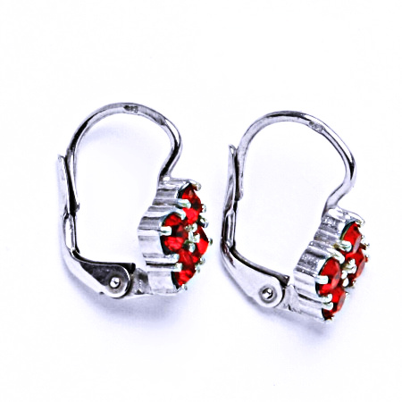 Náušnice stříbrné s krystaly Swarovski Light Siam, šperky, NK 1324