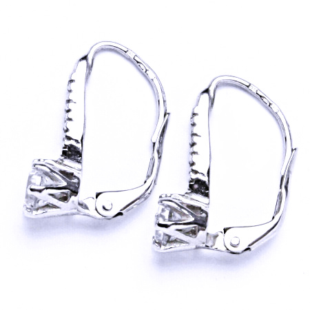 Stříbrné náušnice se syntetickými zirkony na patent VE10 BZ