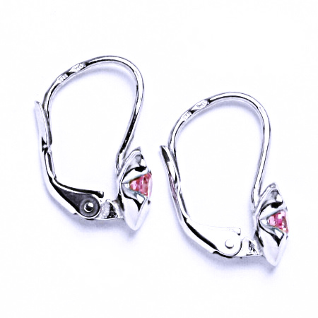 Zlaté náušnice , růžové zirkony, bílé i žluté zlato - VE 212