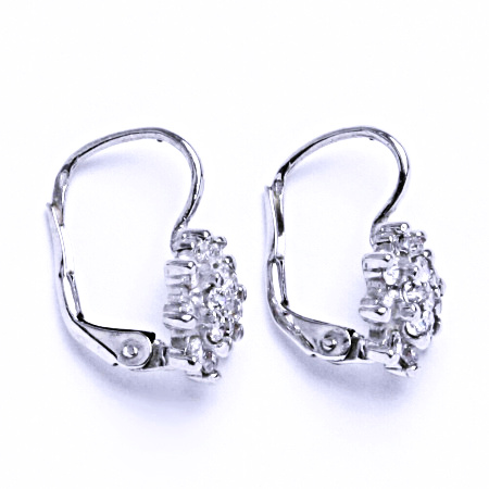 Stříbrné náušnice se syntetickými zirkony na patent VE 50 BZ