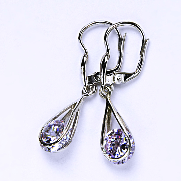 Stříbrné náušnice lavender, náušnice ze stříbra, NK 1291/27 