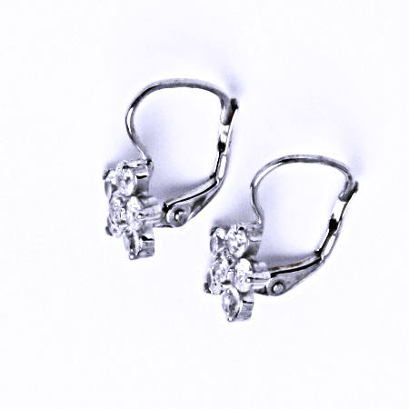 Stříbrné náušnice se syntetickými zirkony na patent VE 29