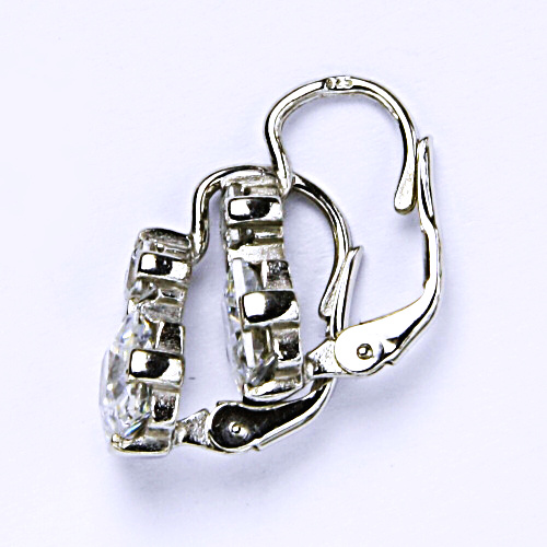 Stříbrné náušnice, zirkon, čirý, šperky se zirkony, náušnice ze stříbra, NK 1249 