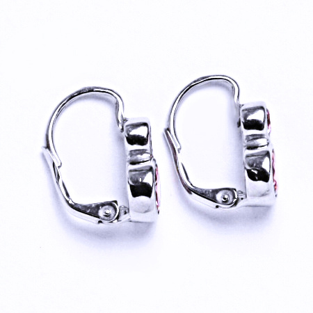 Stříbrné náušnice  "sněhuláci" , pink zirkony- VE 165 