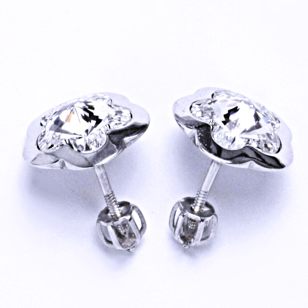 Stříbrné náušnice na šroubek s krystalem Swarovski čirý, NŠ 1296 