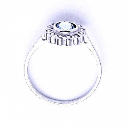 Stříbrný prsten se syntetickým akvamarínem VR 179