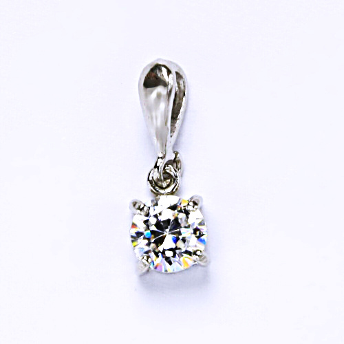 Stříbrný přívěšek, zirkon čirý 6 mm - P 1250/22 