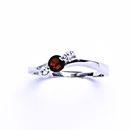 Stříbrný prsten s přírodním granátem, VR 218