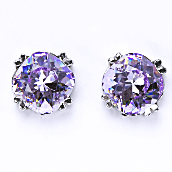 Stříbrné náušnice, krystal Swarovski, lavender, šperky s krystaly, NŠ 1225