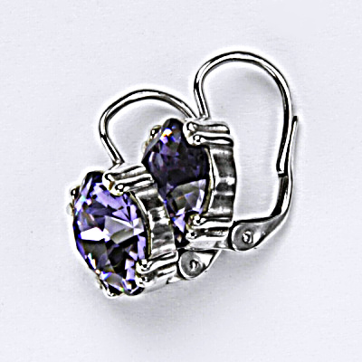 Stříbrné náušnice, krystal Swarovski, tanzanit, šperky s krystaly, NK 1225