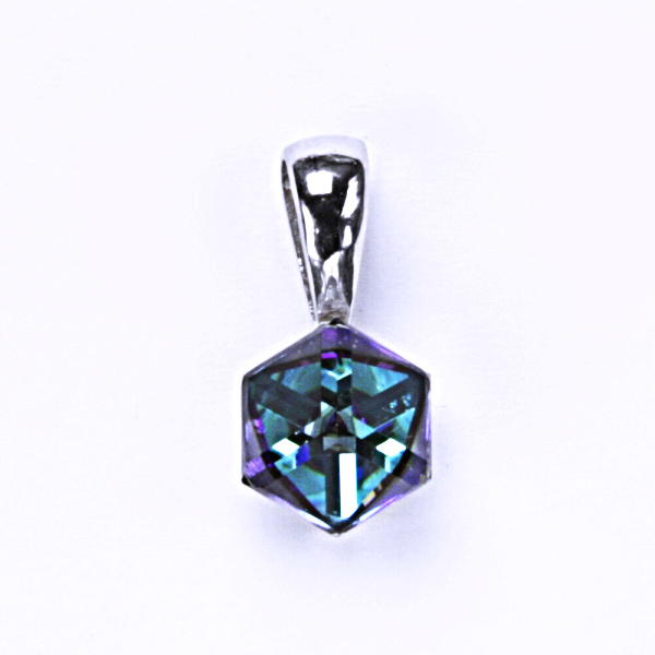 Stříbrný přívěšek, krystalem Swarovski, bermuda blue, šperky s krystaly, P 1230