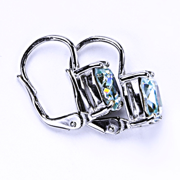 Stříbrné náušnice na patent, krystal Swarovski, Light azore, NK 1245