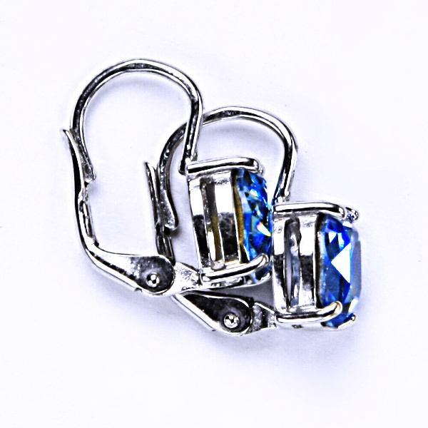 Stříbrné náušnice, krystal Swarovski, akvamarin, šperky s krystaly NK 1245 
