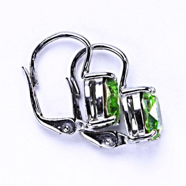 Stříbrné náušnice, krystal Swarovski, chryzolit, šperky s krystaly, NK 1245
