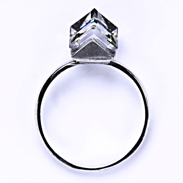 Stříbrný prsten, krystal Swarovski, bermuda blue, šperky s krystaly, T 1230 